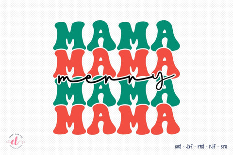 Retro Christmas SVG - Merry Mama SVG SVG CraftLabSVG 
