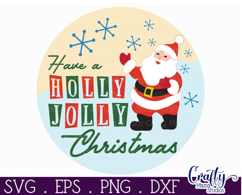 Retro Christmas Svg, Mid Century Sign, Holly Jolly Christmas SVG Crafty Mama Studios 