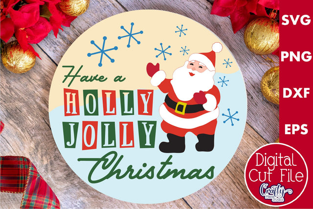 Retro Christmas Svg, Mid Century Sign, Holly Jolly Christmas SVG Crafty Mama Studios 