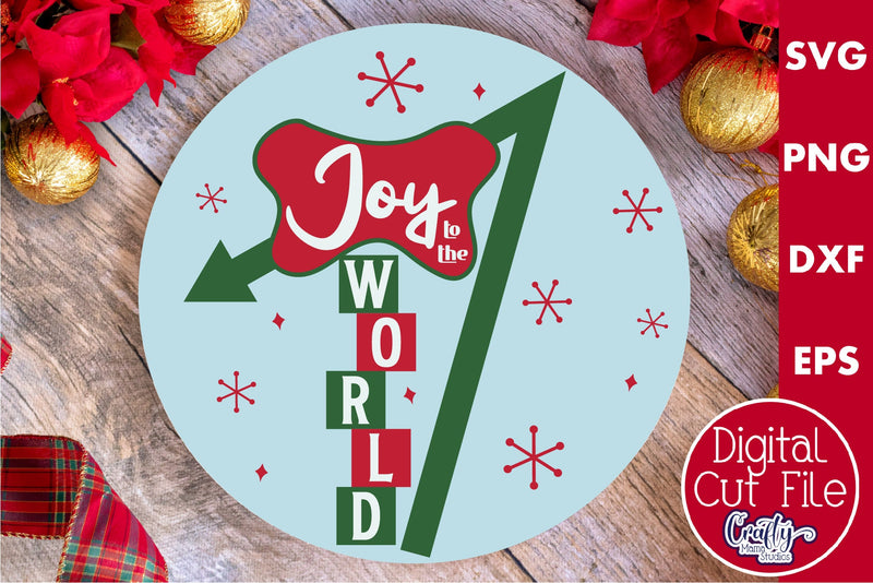 Retro Christmas Svg, Mid Century Sign, Joy To The World SVG Crafty Mama Studios 