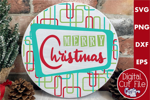 Retro Christmas Svg, Mid Century Sign, Merry Christmas SVG Crafty Mama Studios 