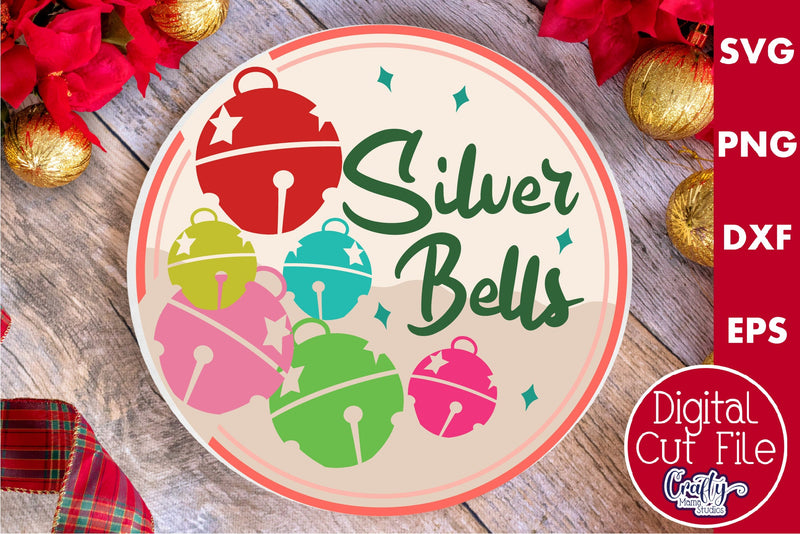 Retro Christmas Svg, Mid Century Sign, Silver Bells SVG Crafty Mama Studios 