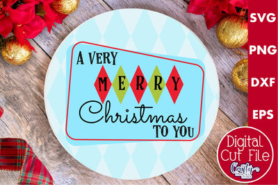 Retro Christmas Svg, Mid Century Sign, Very Merry Christmas SVG Crafty Mama Studios 