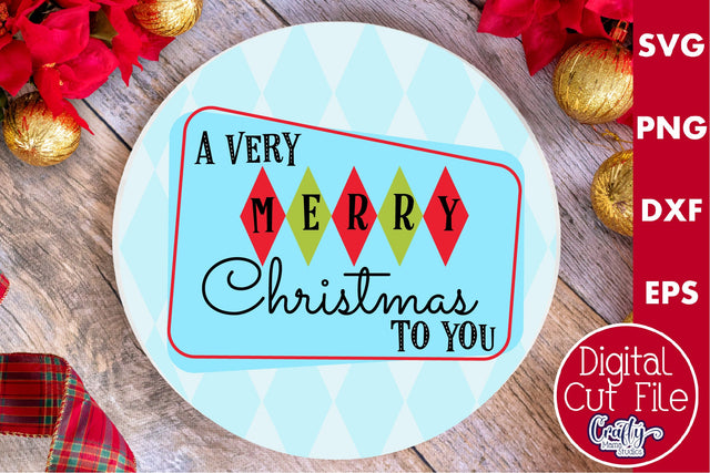 Retro Christmas Svg, Mid Century Sign, Very Merry Christmas SVG Crafty Mama Studios 