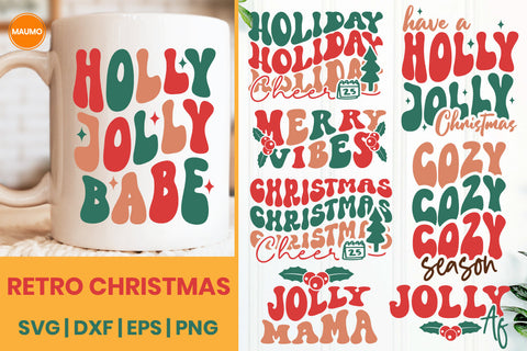 Retro Christmas Svg Quotes Bundle SVG Maumo Designs 