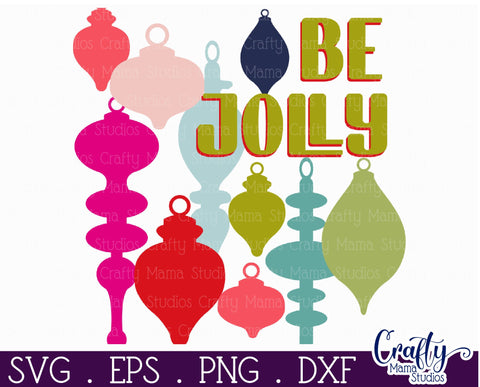 Retro Christmas Svg Sign, Be Jolly Holiday Cut File SVG Crafty Mama Studios 