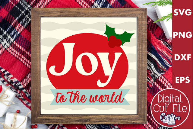 Retro Christmas Svg Sign, Joy To The World Holiday Cut File SVG Crafty Mama Studios 