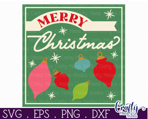 Retro Christmas Svg Sign, Merry Christmas Holiday Cut File SVG Crafty Mama Studios 