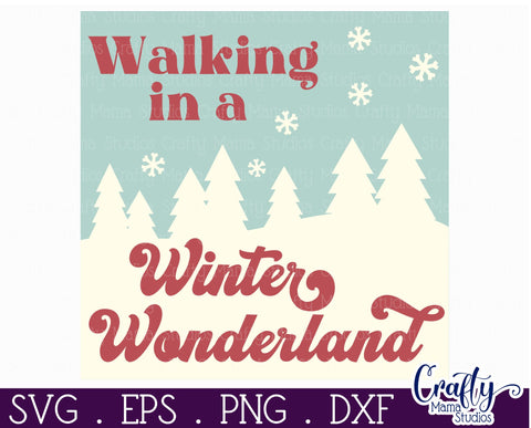 Retro Christmas Svg Sign, Winter Wonderland Holiday Cut File SVG Crafty Mama Studios 