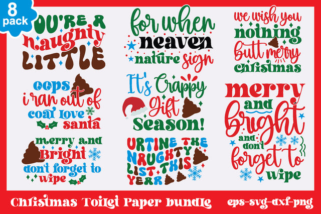 Retro Christmas Toilet Paper Bundle SVG md faruk hossain 