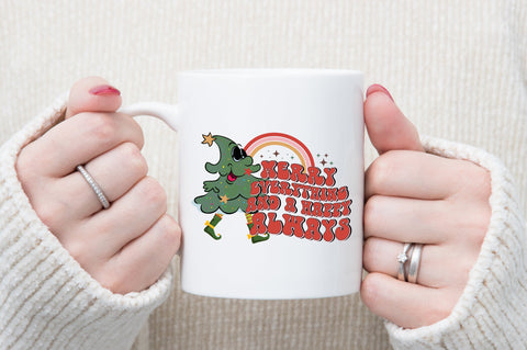 Retro Christmas Tree Cartoon Sublimation SVG designartist 