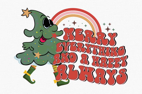 Retro Christmas Tree Cartoon Sublimation SVG designartist 