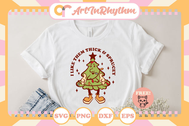 Retro Christmas tree svg / I like them thick and sprucey SVG Artinrhythm shop 
