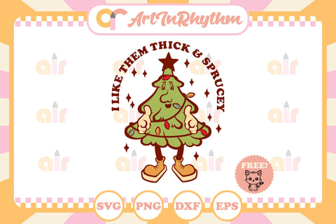 Retro Christmas tree svg / I like them thick and sprucey SVG Artinrhythm shop 