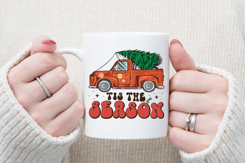 Retro Christmas Truck Sublimation SVG designartist 