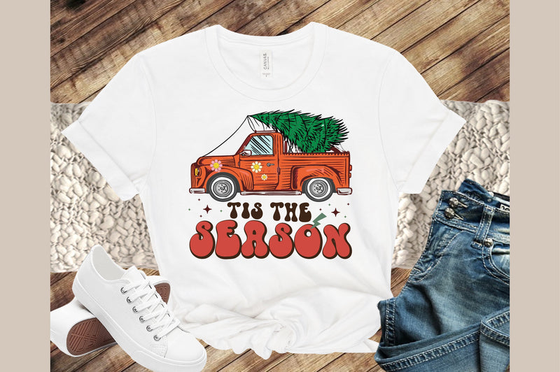 Retro Christmas Truck Sublimation - So Fontsy