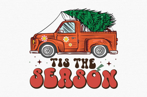 Retro Christmas Truck Sublimation SVG designartist 