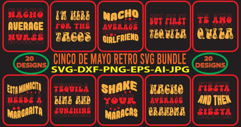 Retro Cinco De Mayo SVG Bundle SVG Syaman 