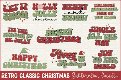 Retro Classic Christmas Sublimation Bundle SVG Rupkotha 