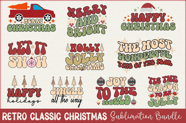 Retro Classic Christmas Sublimation Bundle SVG Rupkotha 