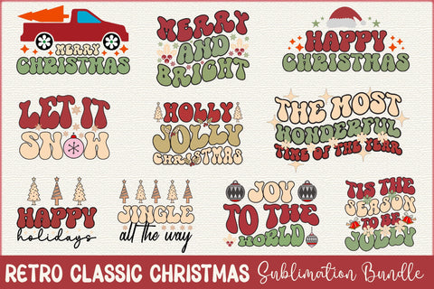 Retro Classic Christmas Sublimation Bundle SVG Rupkotha 