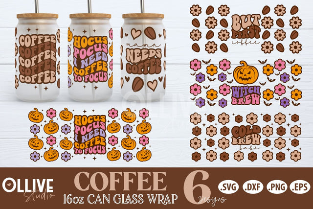 Retro Coffee Can Glass Libbey SVG Bundle SVG Ollive Studio 