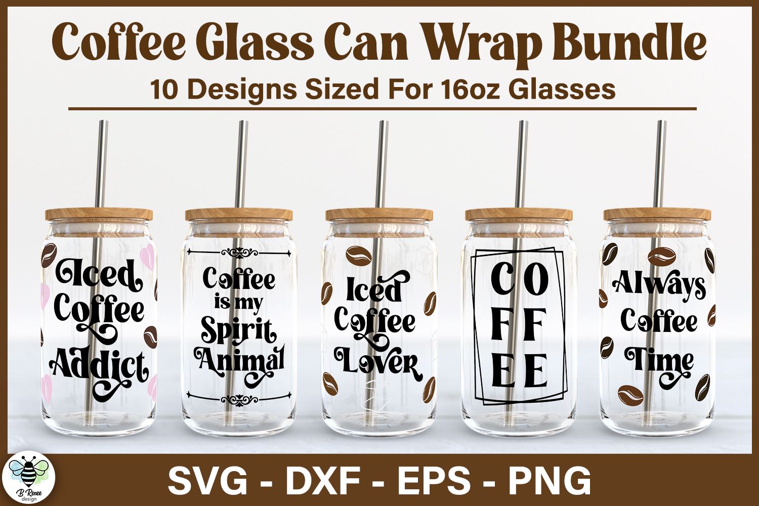 Retro Libbey Glass Wrap  Good Vibes Can Glass SVG - So Fontsy