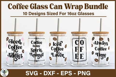 Retro Coffee Glass Can Bundle | Libbey Glass SVG Bundle SVG B Renee Design 