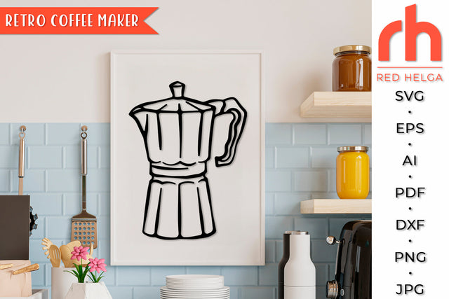 Retro Coffee Maker SVG - Moka Pot Cut File SVG RedHelgaArt 