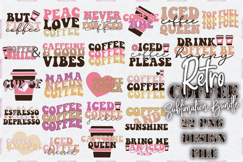 Retro Coffee Sublimation Bundle Sublimation Creativeart88 