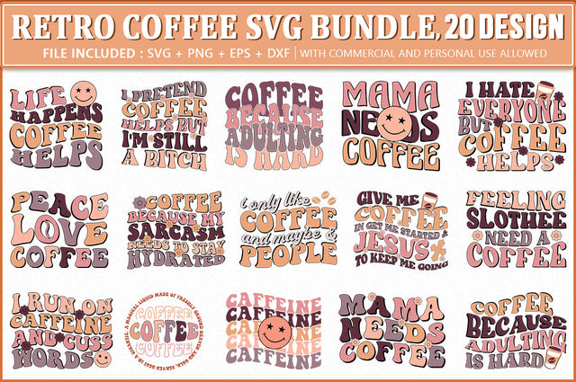 Retro Coffee SVG Bundle, Coffee SVG Files SVG Shetara Begum 