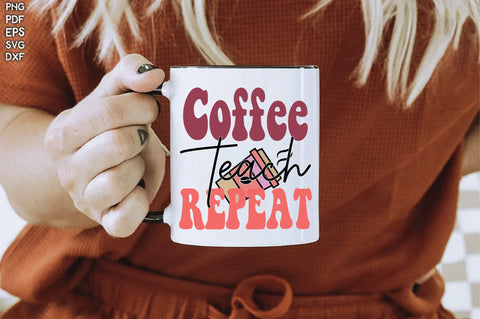 Retro Coffee Teach Repeat Vol-1 Sublimation Creativeart88 