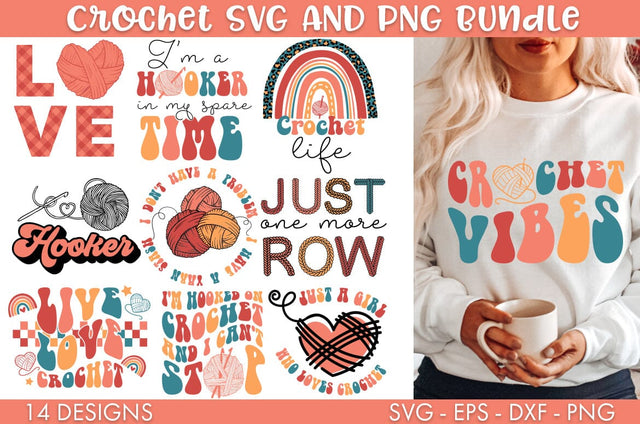 Retro Crochet SVG Bundle PNG SVG Freeling Design House 