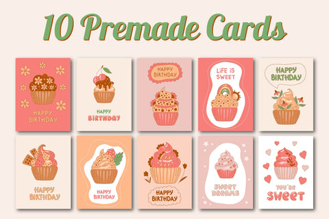 Retro Cupcakes Sublimation Rin Green 