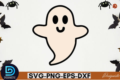 Retro Cute Ghost PNG Clipart Sublimation DESIGNISTIC 