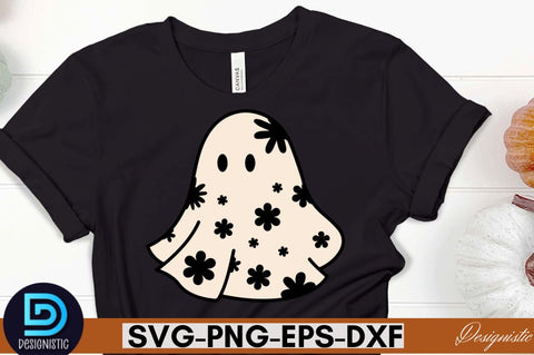 Retro Cute Ghost PNG Clipart Sublimation DESIGNISTIC 