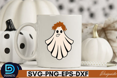 Retro Cute Ghost PNG Clipart Sublimation DESIGNISTIC 