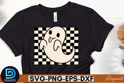 Retro Cute Ghost PNG Clipart Sublimation DESIGNISTIC 