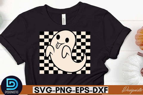 Retro Cute Ghost PNG Clipart Sublimation DESIGNISTIC 