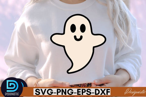Retro Cute Ghost PNG Clipart Sublimation DESIGNISTIC 