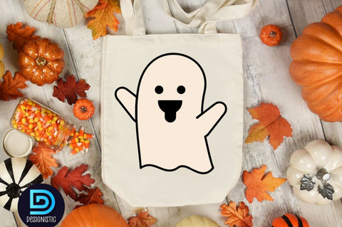 Retro Cute Ghost PNG Clipart Sublimation DESIGNISTIC 