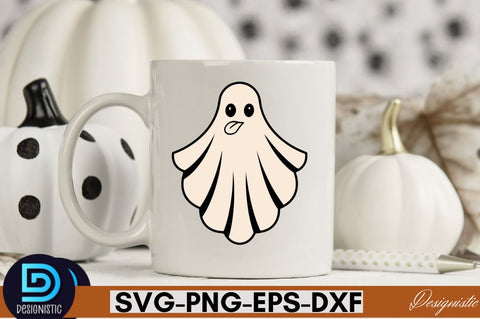 Retro Cute Ghost PNG Clipart Sublimation DESIGNISTIC 