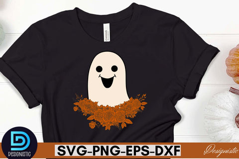 Retro Cute Ghost PNG Clipart Sublimation DESIGNISTIC 