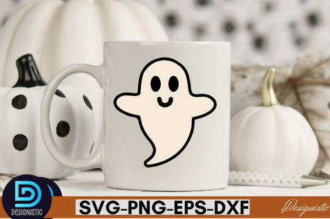 Retro Cute Ghost PNG Clipart Sublimation DESIGNISTIC 