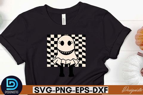 Retro Cute Ghost PNG Clipart Sublimation DESIGNISTIC 