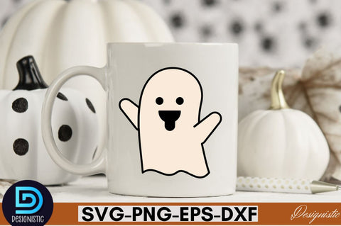 Retro Cute Ghost PNG Clipart Sublimation DESIGNISTIC 