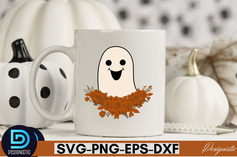 Retro Cute Ghost PNG Clipart Sublimation DESIGNISTIC 