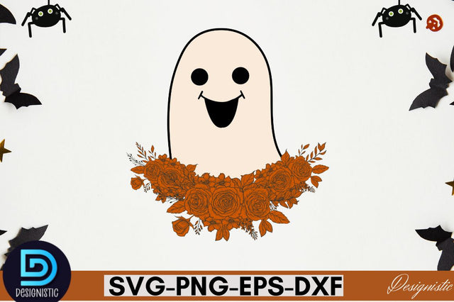Retro Cute Ghost PNG Clipart Sublimation DESIGNISTIC 