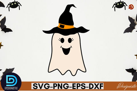 Retro Cute Ghost PNG Clipart SVG DESIGNISTIC 