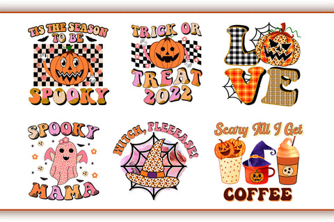 Retro Cute Halloween Sublimation Bundle, Fall PNG SVG Shetara Begum 